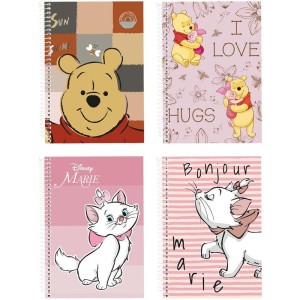 Caderno 01x1 Capa Dura Pooh E Marie 80fls Classicos-125646-18901
