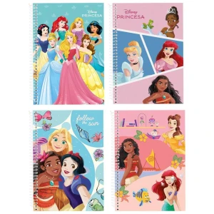 Caderno 01x1 Capa Dura Princesas 80fls