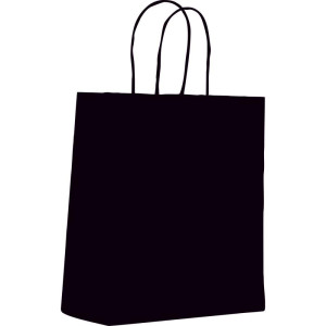 Sacola Para Presente Lisa Preta M 22,5x31,5x10cm