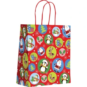 Sacola Para Presente Natal Natal M 22,5x31,5x10cm