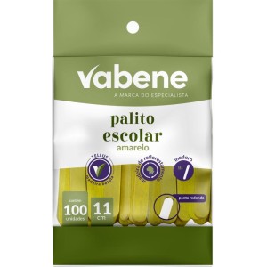 Palito De Madeira P/sorvete Ponta Redonda Amarel