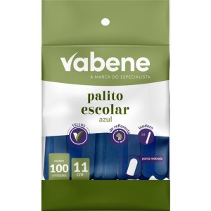 Palito De Madeira P/sorvete Ponta Redonda Azul