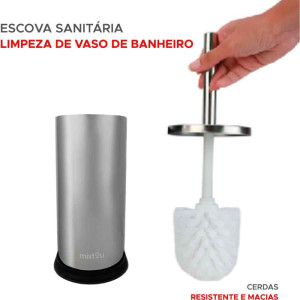 Utensilio Domestico Escova Sanitaria C/sup. Inox 30cm-127853-71362