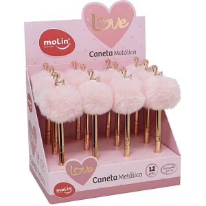 Caneta Esferografica Cisne Pompom Love Hearts