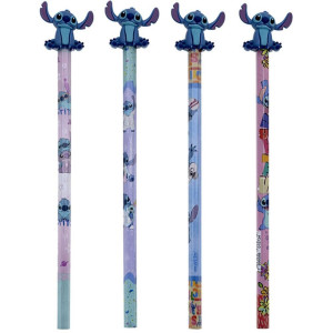 Lapis Preto Redondo Decorado Stitch Top 3d 4modelos-125675-11488