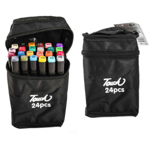 Marcador Artistico 24 Cores Ponta Dupla