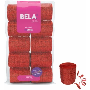 Fitilho 5mmx20m Vermelho C/glitter