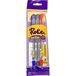 Caneta Esferografica Roke Better 0.7mm Az/pt/vm