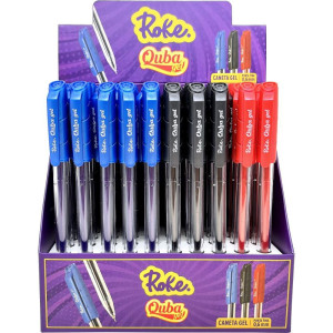 Caneta Gel Roke Quba  0.6mm Pt/az/vm-125429-29057