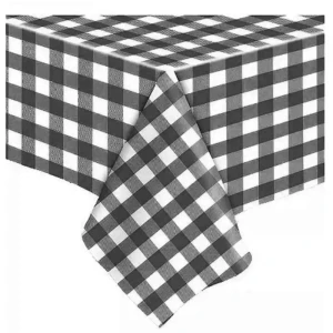 Toalha Plastica 78x78cm Xadrez Preto