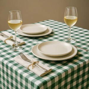 Toalha Plastica 78x78cm Xadrez Verde Escuro-125762-16159