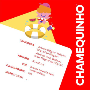 Papel Cartolina Amarelo Escolar 50x66cm. 120g.-126909-63104