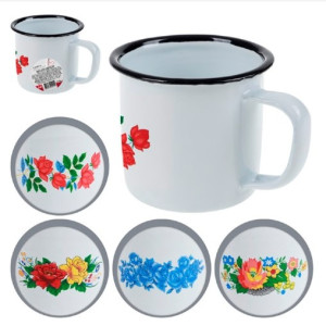 Caneca Esmaltada Decorada 350ml Cx:072