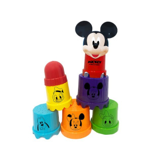 Banho E Higiene Copinhos Divertidos De Empilhar Mickey 45 Cm - Caixa Aberta