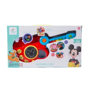 Musical Guitarra 3 Em 1 Com Teclado E Microfone 38 Cm - Caixa Com Visor