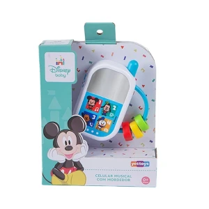 Musical Celular Com Mordedor Disney Com Funções Musicais 12 Cm - Caixa Aberta