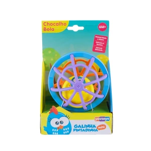 Primeira Infância Chocalho Bola Galinha Pintadinha Colorido E Atrativo 11 Cm - Caixa Com Visor