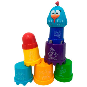 Banho E Higiene Copos Empilháveis Galinha Pintadinha 35 Cm - Caixa Aberta