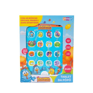 Educativo Tablet Da Popó Galinha Pintadinha Interativo Com Sons 24 Cm - Caixa Aberta