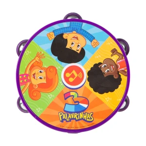 Musical Pandeiro 3 Palavrinhas Design Colorido 18 Cm - Blister