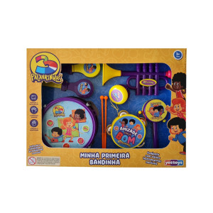 Musical Minha Primeira Bandinha 3 Palavrinhas Instrumentos Coloridos 20 Cm - Caixa Com Visor