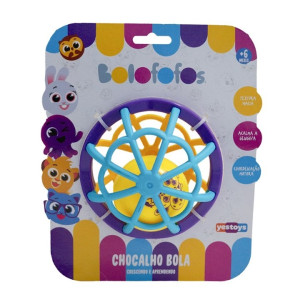 Primeira Infância Bola Chocalho Bolofofos Colorido E Fácil De Segurar 11 Cm - Caixa Aberta