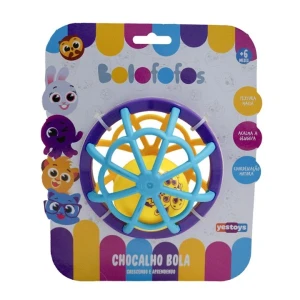 Primeira Infância Bola Chocalho Bolofofos Colorido E Fácil De Segurar 11 Cm - Caixa Aberta