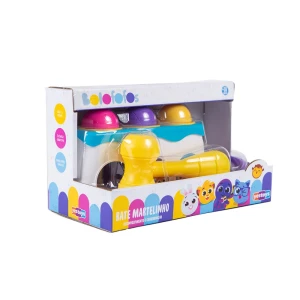 Brinquedo Bate Martelinho Bolofofos Estimula Coordenação Motora E Cognitiva 26 Cm - Caixa Aberta