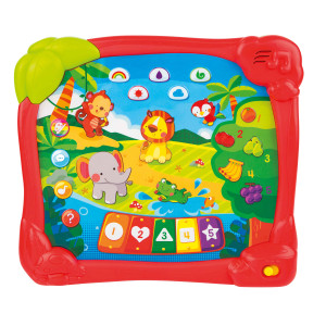 Educativo Tablet Aprendendo Na Selva Interativo E Atividades 25 Cm - Caixa Litografada