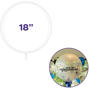 Balao Redondo Bubble Balloon Cristal Vm 18cm