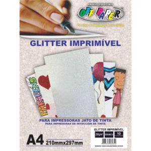Papel Fotografico Inkjet A4 Imprimivel Glitter 250g