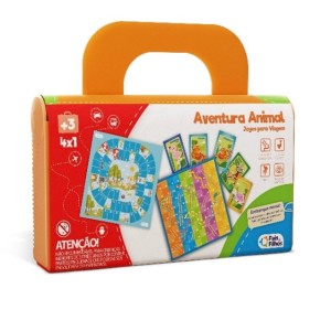 Jogo Aventura Animal 4 Em 1 13 Cm - Caixa Litografada