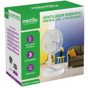 Ventilador Usb Mesa Portatil Recarreg.5v Bco-127875-54342