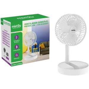 Ventilador Usb Mesa Portatil Recarreg.5v Bco