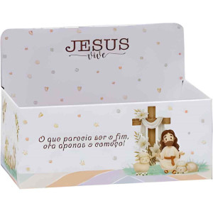 Cachepot Paper Decorado Pascoa Crista Retang.24x15x10x17-127662-40400