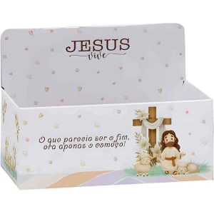 Cachepot Paper Decorado Pascoa Crista Retang.24x15x10x17