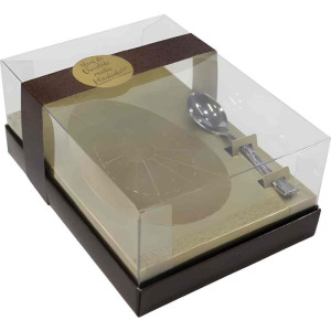 Caixa P/ovo De Pascoa 350g C/colher Marrom/ouro