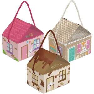 Caixa P/ovo De Pascoa 12,5x9,5x12cm Casinha Sortido