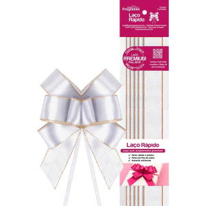 Laco Pronto Liso 22mmx50cm Branco/dourado