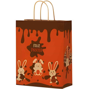 Sacola Para Presente Decorada Chocolatier 29x24x12cm