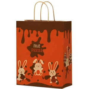 Sacola Para Presente Decorada Chocolatier 33x26x17cm