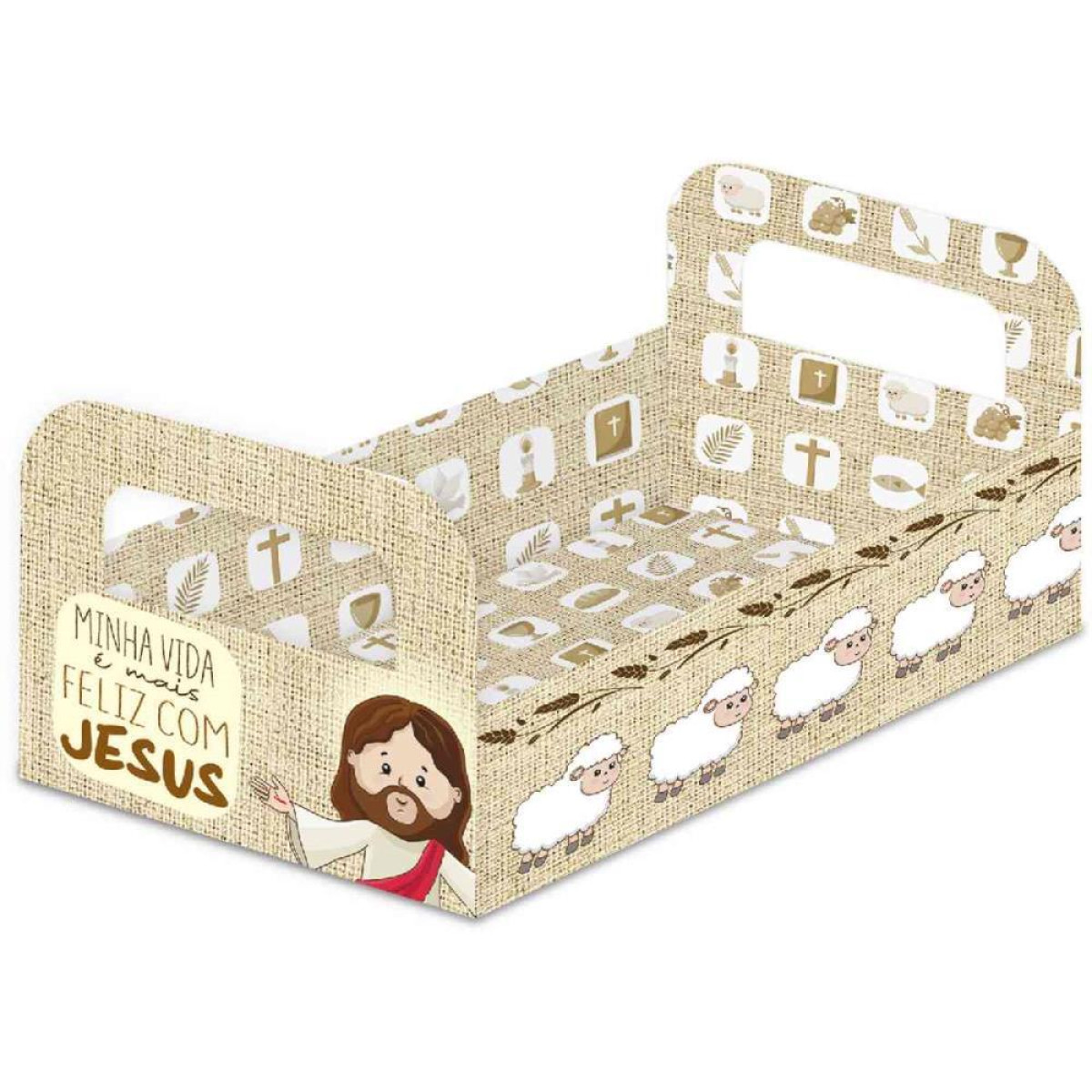 Cesta De Papel Pascoa Jesus M 18,1x12,4cm