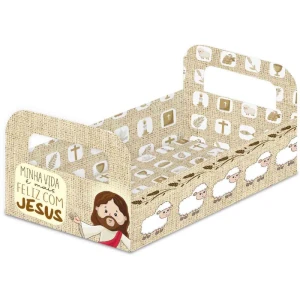 Cesta De Papel Pascoa Jesus M 18,1x12,4cm