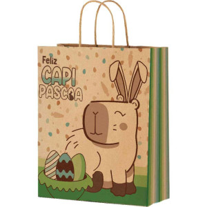 Sacola Decorada Pascoa Capipascoa M 29x24x12cm