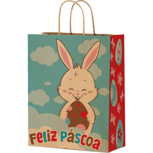 Sacola Decorada Pascoa Pascoa Divertida Pp 18x14x7cm