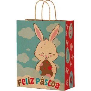 Sacola Decorada Pascoa Pascoa Divertida Pp 18x14x7cm