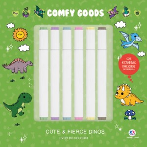 Cute And Fierce Dinos - Para Colorir
