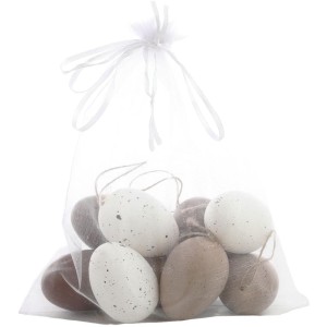 Decoracao De Pascoa Ovinhos Dec. Branco/marrom 6cm-128670-63545