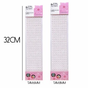 Pedraria 1/2 Perola 6mm Adesiva Cristal-125459-22921