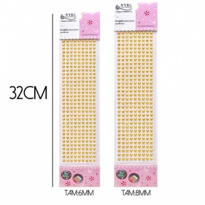 Pedraria 1/2 Perola 6mm Adesiva Ouro-125457-17504